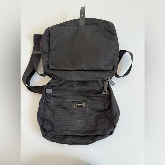 Prada Vela Sport Nylon Crossbody Shoulder Bag Black - Picture 7 of 8